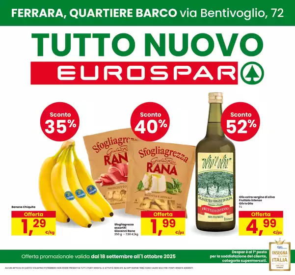 Volantino Eurospar a Galatone | Tutto nuovo | 2025-09-18T00:00:00.000Z - 2025-10-01T00:00:00.000Z