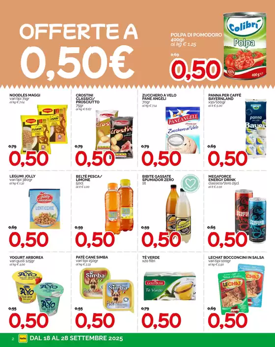 Offerte a 0,50 euro 1 euro 2 euro 