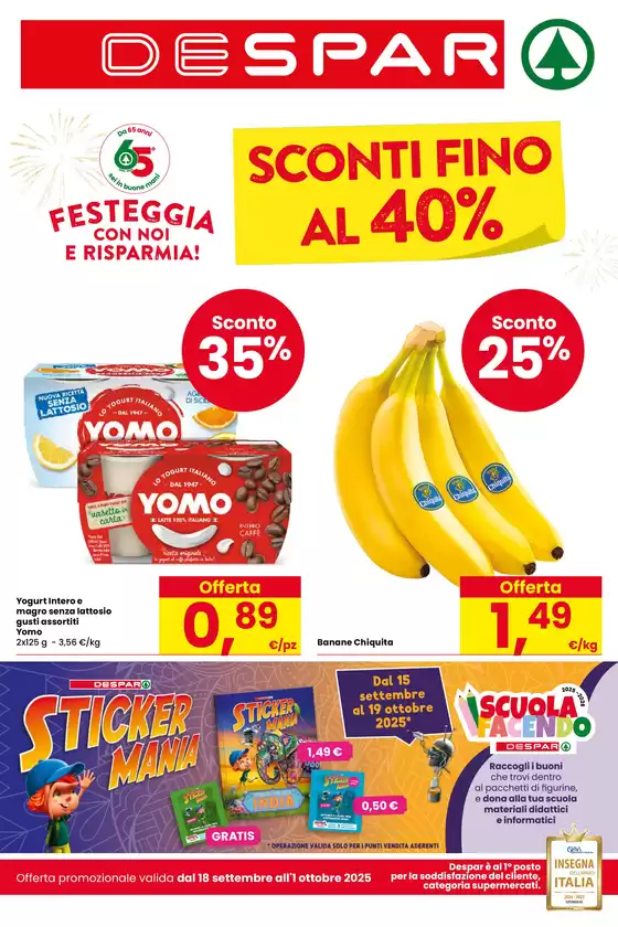 Sconti fino al 40%