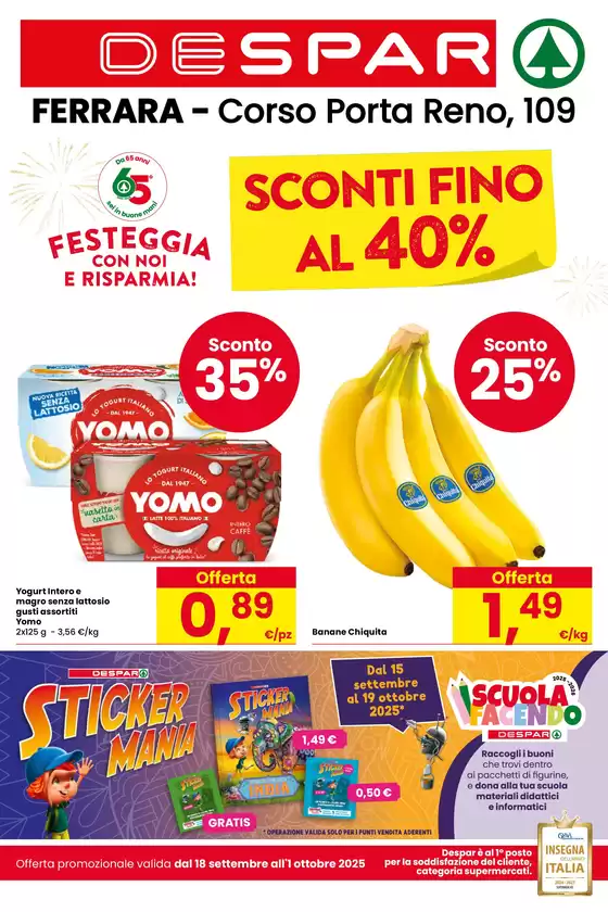 Sconti fino al 40%
