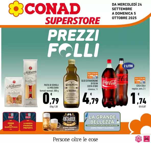 Volantino Conad Superstore a Cingoli | PREZZI FOLLI | 2025-09-24T00:00:00.000Z - 2025-10-05T00:00:00.000Z