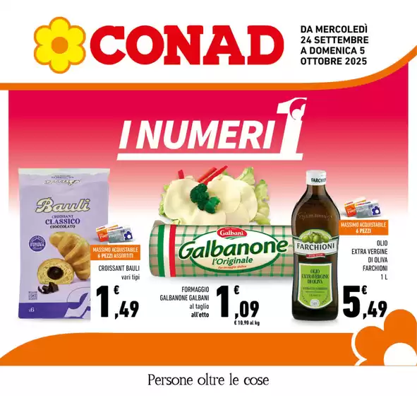 Volantino Conad a Sessa Aurunca | I Numeri 1 | 2025-09-24T00:00:00.000Z - 2025-10-05T00:00:00.000Z