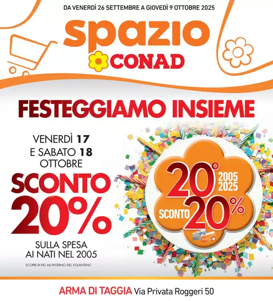 Volantino Spazio Conad a Rocca di Cave | Festeggiamo insieme | 2025-09-26T00:00:00.000Z - 2025-10-09T00:00:00.000Z