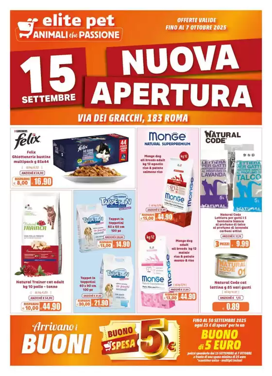 Volantino Elite Pet | Nuova apertura | 2025-09-22T00:00:00.000Z - 2025-10-07T00:00:00.000Z