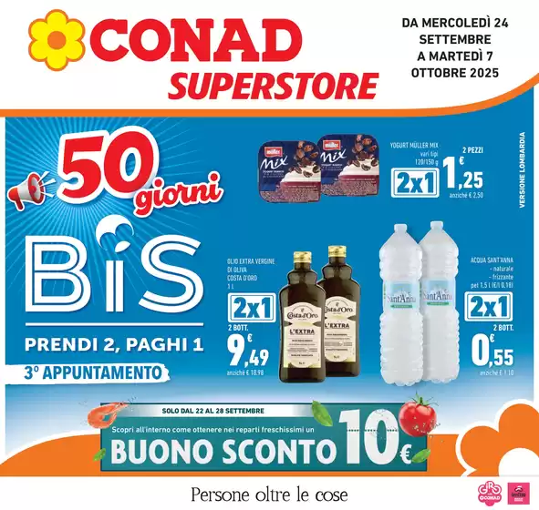 Volantino Conad Superstore | 50 giorni BIS | 2025-09-24T00:00:00.000Z - 2025-10-07T00:00:00.000Z