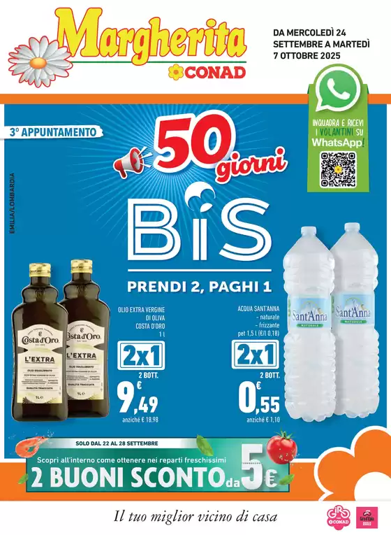 Volantino Margherita Conad | 50 giorni BIS | 2025-09-24T00:00:00.000Z - 2025-10-07T00:00:00.000Z