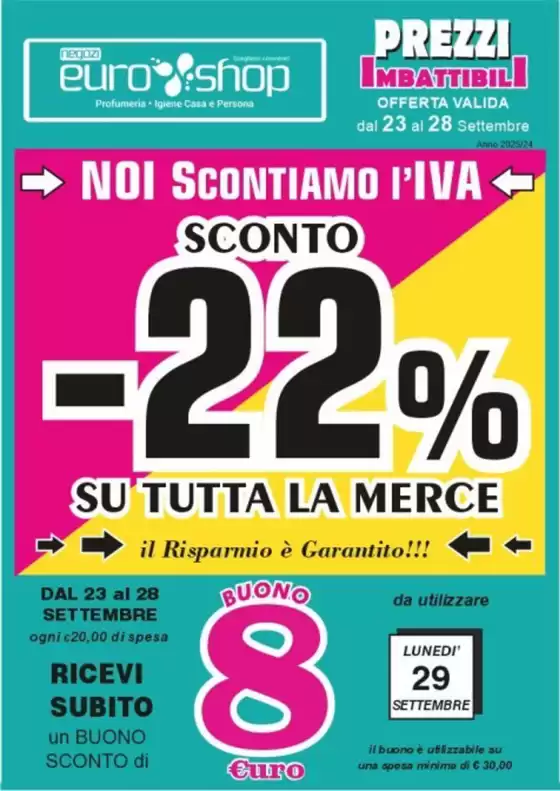 Sconto -22% su tutta la merce 