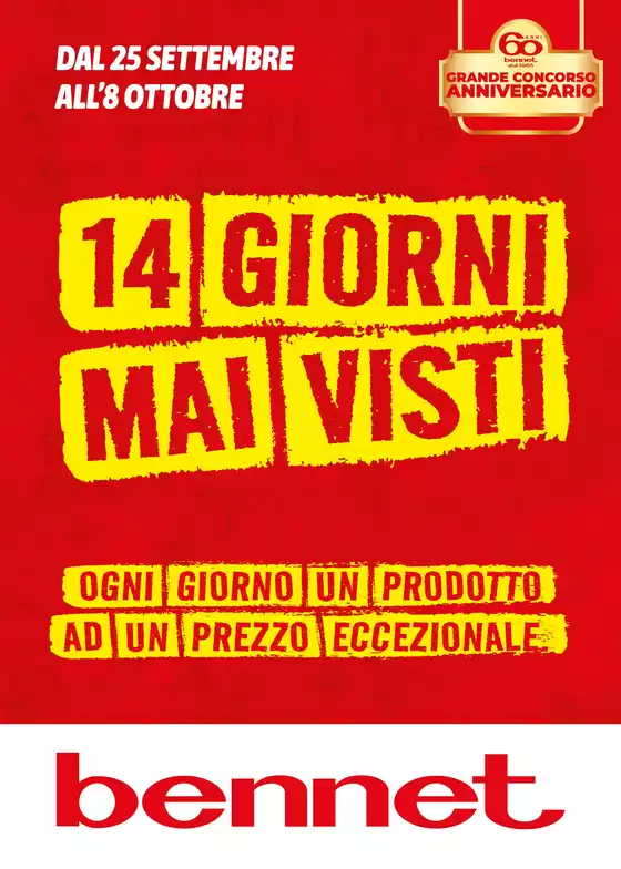 Volantino Bennet a Clusone | 14 Giorni Mai Visti  | 2025-09-25T00:00:00.000Z - 2025-10-08T00:00:00.000Z