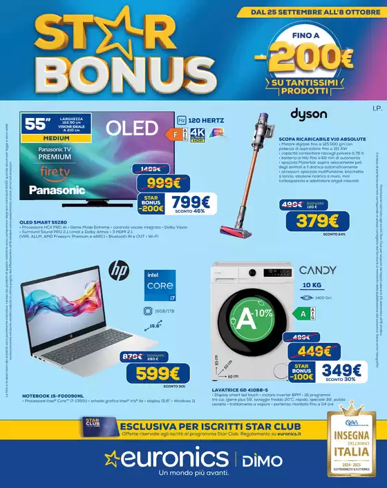 Volantino Euronics | Star Bonus | 2025-09-25T00:00:00.000Z - 2025-10-08T00:00:00.000Z