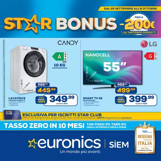 Volantino Euronics a Godo | Star Bonus su tantissimi prodotti | 2025-09-25T00:00:00.000Z - 2025-10-08T00:00:00.000Z