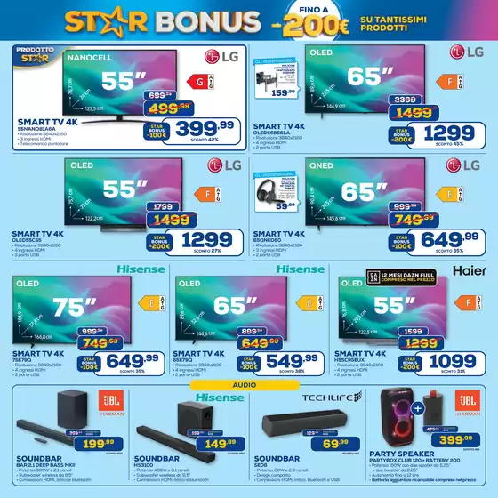 Star Bonus su tantissimi prodotti