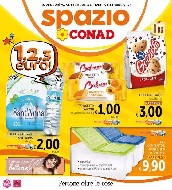 Volantino Spazio Conad a Rocca di Cave | 1,2,3 euro | 2025-09-26T00:00:00.000Z - 2025-10-09T00:00:00.000Z