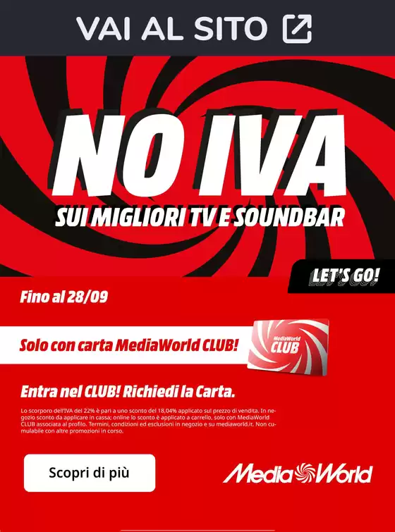 Volantino MediaWorld a Opera | NO IVA da MediaWorld! | 2025-09-27T00:00:00.000Z - 2025-09-28T00:00:00.000Z