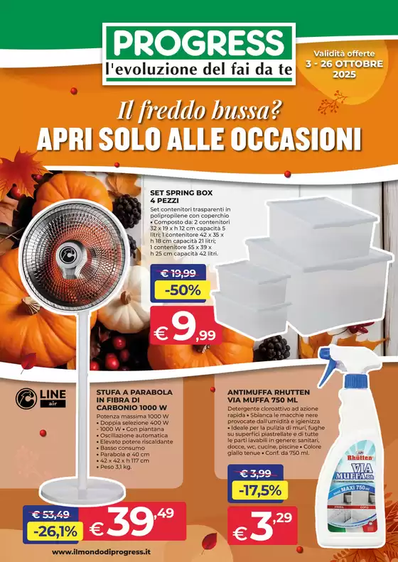 Volantino Progress a Longarone | Il freddo bussa? Apri solo alle occasioni | 2025-10-03T00:00:00.000Z - 2025-10-26T00:00:00.000Z
