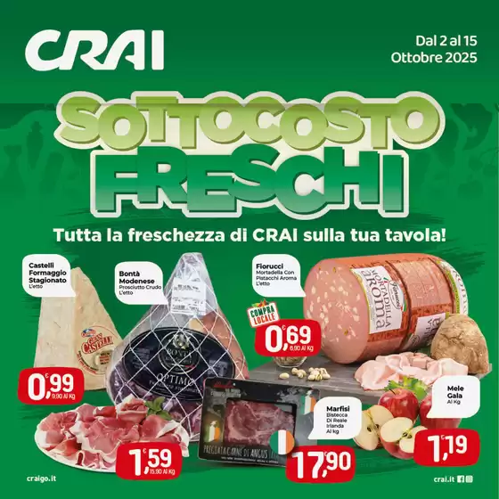 Volantino Crai a Samugheo | Sottocosto freschi | 2025-10-02T00:00:00.000Z - 2025-10-15T00:00:00.000Z