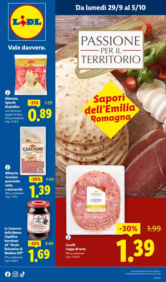 Volantino Lidl | Passione per il territorio | 2025-09-29T00:00:00.000Z - 2025-10-05T00:00:00.000Z