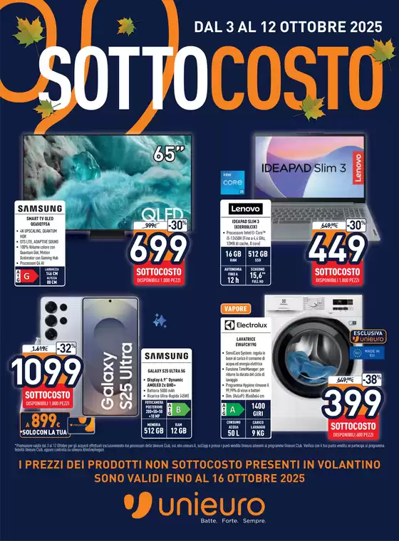 Volantino Unieuro a Recco | SOTTOCOSTO da Unieuro! | 2025-10-03T00:00:00.000Z - 2025-10-12T00:00:00.000Z
