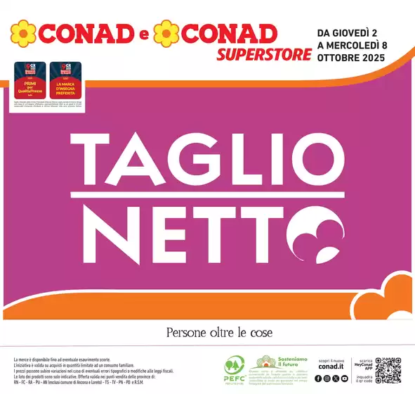 Volantino Conad Superstore a Chiaravalle | Taglio netto | 2025-10-02T00:00:00.000Z - 2025-10-08T00:00:00.000Z