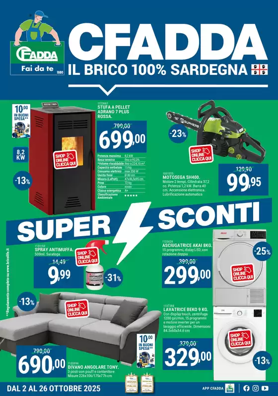 Volantino CFadda a Longarone | Super Sconti di Ottobre | 2025-10-02T00:00:00.000Z - 2025-10-26T00:00:00.000Z