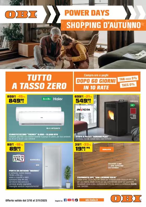 Volantino OBI a Longarone | Power Days - Shopping D'autunno | 2025-10-02T00:00:00.000Z - 2025-10-26T00:00:00.000Z