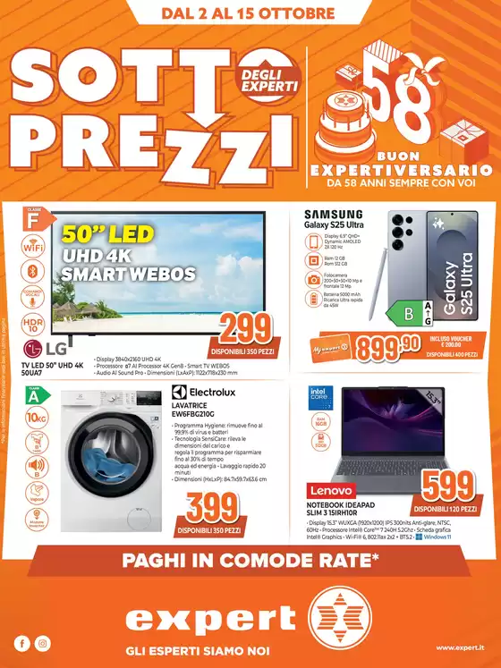 Volantino Expert a Pollenza | Sottoprezzi da Expert! | 2025-10-02T00:00:00.000Z - 2025-10-15T00:00:00.000Z