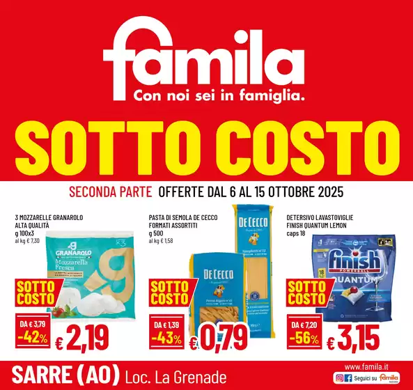 Volantino Famila | Sotto Costo | 2025-10-06T00:00:00.000Z - 2025-10-15T00:00:00.000Z