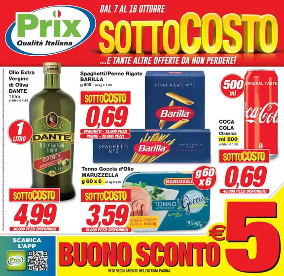 Volantino Prix a L'Aquila | Sottocosto | 2025-10-07T00:00:00.000Z - 2025-10-16T00:00:00.000Z