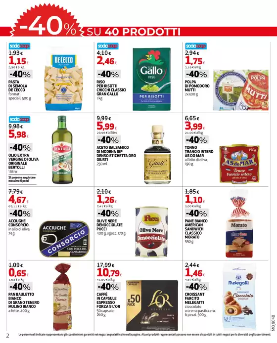40% su 40 prodotti