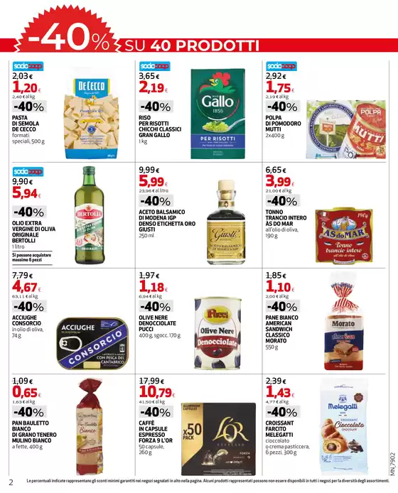 40% su 40 prodotti