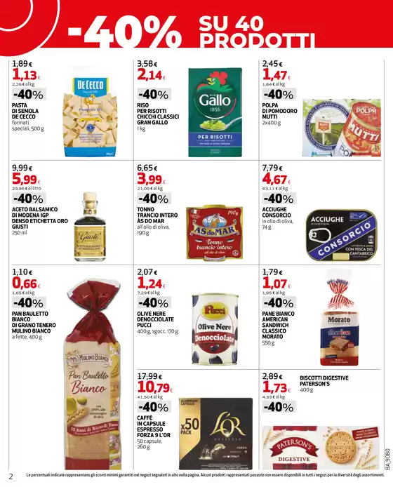 40% su 40 prodotti