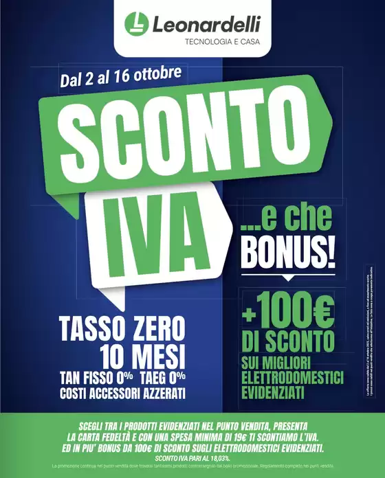 Volantino Leonardelli a Aosta | Sconto iva  | 2025-10-07T00:00:00.000Z - 2025-10-16T00:00:00.000Z