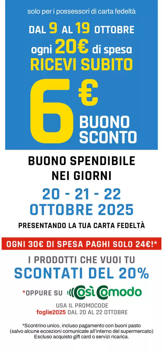 OFFERTE DAL 9 AL 19 OTTOBRE 2025