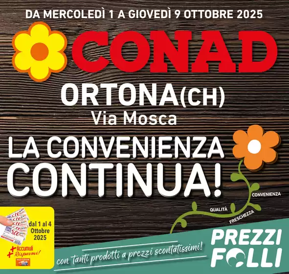 Volantino Conad | LA CONVENIENZA CONTINUA! | 2025-10-08T00:00:00.000Z - 2025-10-09T00:00:00.000Z
