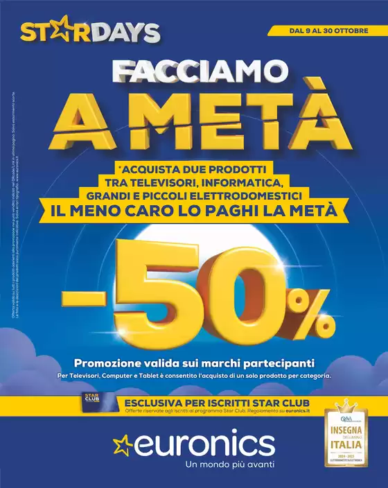Volantino Euronics a Alzano Lombardo | Facciamo a metà | 2025-10-09T00:00:00.000Z - 2025-10-30T00:00:00.000Z