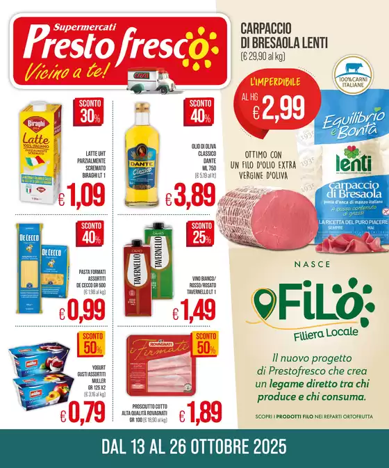Volantino Prestofresco a Carasco | Vicino a te! | 2025-10-13T00:00:00.000Z - 2025-10-26T00:00:00.000Z