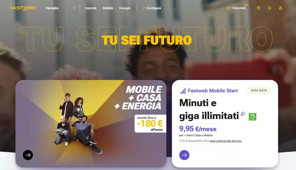Volantino Fastweb a Fagnano Olona | Tu sei futuro | 2025-10-08T00:00:00.000Z - 2025-10-31T00:00:00.000Z