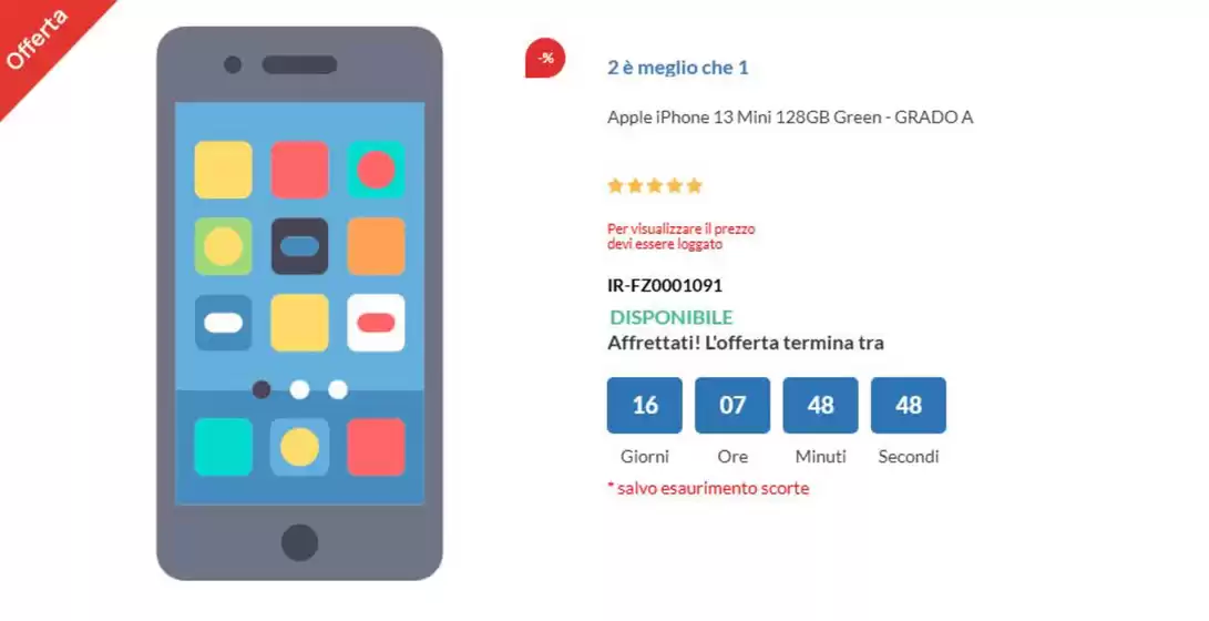Volantino iReplace a Grumo Nevano | Apple iPhone 13 Mini 128gb green | 2025-10-08T00:00:00.000Z - 2025-10-24T00:00:00.000Z