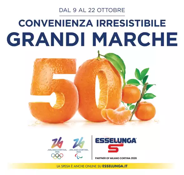 Volantino Esselunga a Giussano | Grandi Marche al 50% | 2025-10-09T00:00:00.000Z - 2025-10-22T00:00:00.000Z