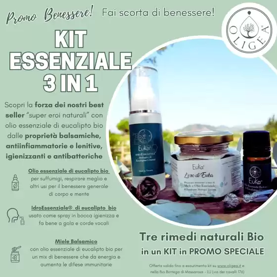 Volantino Oligea a Cabras | Kit essenziale 3 in 1 | 2025-10-09T00:00:00.000Z - 2025-10-31T00:00:00.000Z