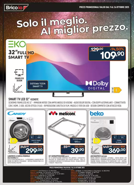 Volantino Bricoio a Primaluna | Solo il meglio.Al miglior prezzo | 2025-10-09T00:00:00.000Z - 2025-10-26T00:00:00.000Z