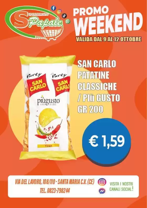 Volantino Supermercato Papale a Spresiano | Promo weekend | 2025-10-09T00:00:00.000Z - 2025-10-19T00:00:00.000Z