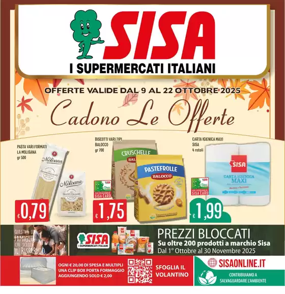 Volantino Sisa a Assoro | Cadono le offerte | 2025-10-09T00:00:00.000Z - 2025-10-22T00:00:00.000Z