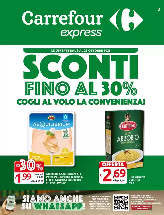 Volantino Carrefour Express a Turi | Sconti fino al 30% | 2025-10-09T00:00:00.000Z - 2025-10-10T00:00:00.000Z