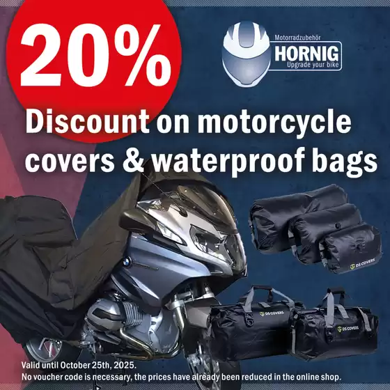 Volantino Hornig a Genova | 20% discount on motorcycle | 2025-10-09T00:00:00.000Z - 2025-10-25T00:00:00.000Z