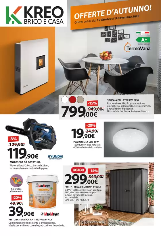 Volantino Kreo Brico e Casa | Offerte d'autunno | 2025-10-15T00:00:00.000Z - 2025-11-09T00:00:00.000Z