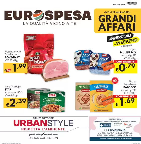 Volantino Eurospesa a Assoro | Grandi affari | 2025-10-09T00:00:00.000Z - 2025-10-22T00:00:00.000Z