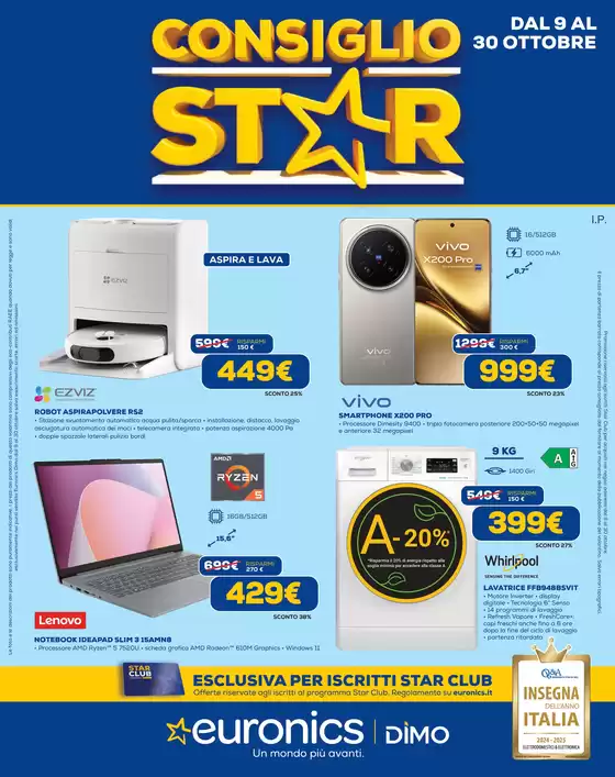 Volantino Euronics a Borgo Virgilio | CONSIGLIO STAR | 2025-10-09T00:00:00.000Z - 2025-10-30T00:00:00.000Z