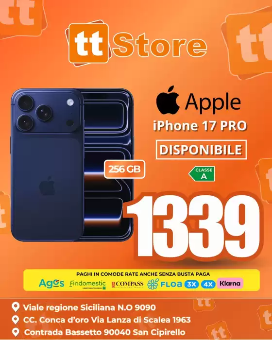 Volantino TT Store a Bonate Sopra | iPhone 17 PRO | 2025-10-10T00:00:00.000Z - 2025-10-12T00:00:00.000Z