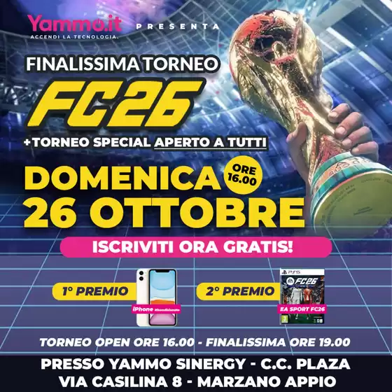 Volantino Yammo a Pisa | Domenica 26 ottobre | 2025-10-13T00:00:00.000Z - 2025-10-26T00:00:00.000Z