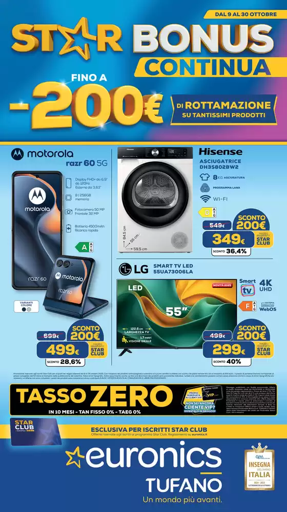 Volantino Euronics a Pisa | STAR BONUS CONTINUA | 2025-10-13T00:00:00.000Z - 2025-10-30T00:00:00.000Z